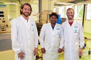 From right to left: Shaked Regev, Dr. Anik Kuila, and Nitai Arbel