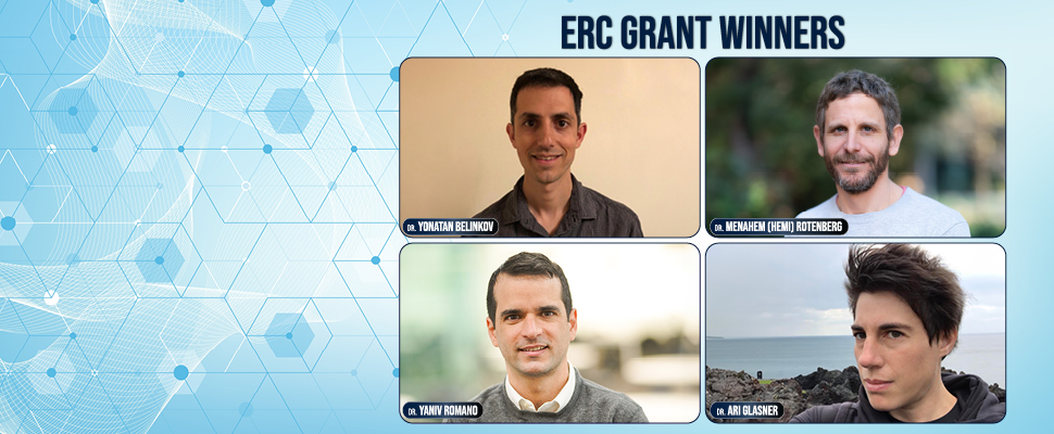 Four Technion Researchers Receive ERC Starting Grants