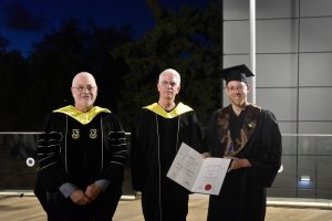 Graduate Bar Dolinsky with Technion President Prof. Uri Sivan and Dean of the Graduate School Prof. Uri Peskin