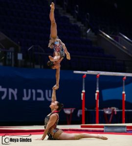 אלמוג גרין (על הקרקע) ואוריין יהודה באליפות העולם. קרדיט: נויה גינדס